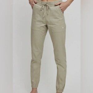 The Black Dog Ladies Harbor Pant Joggers Khaki XL Elastic Waist Relaxed Fit NWT